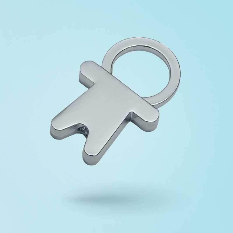 CAMEO - Porte-clés carré avec anneau ouverture facile