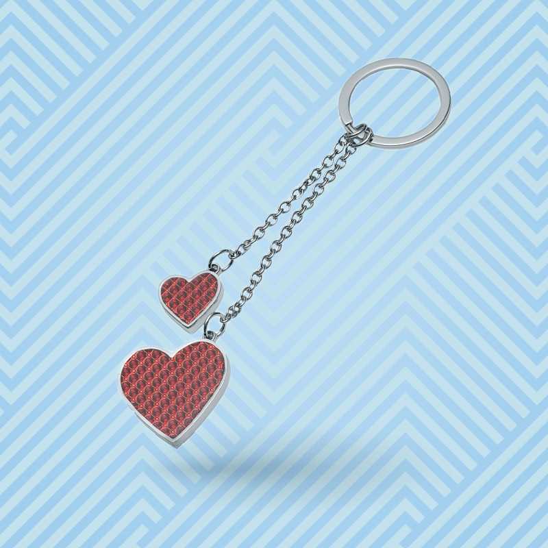 GLITTER - Customizable heart duo keychain