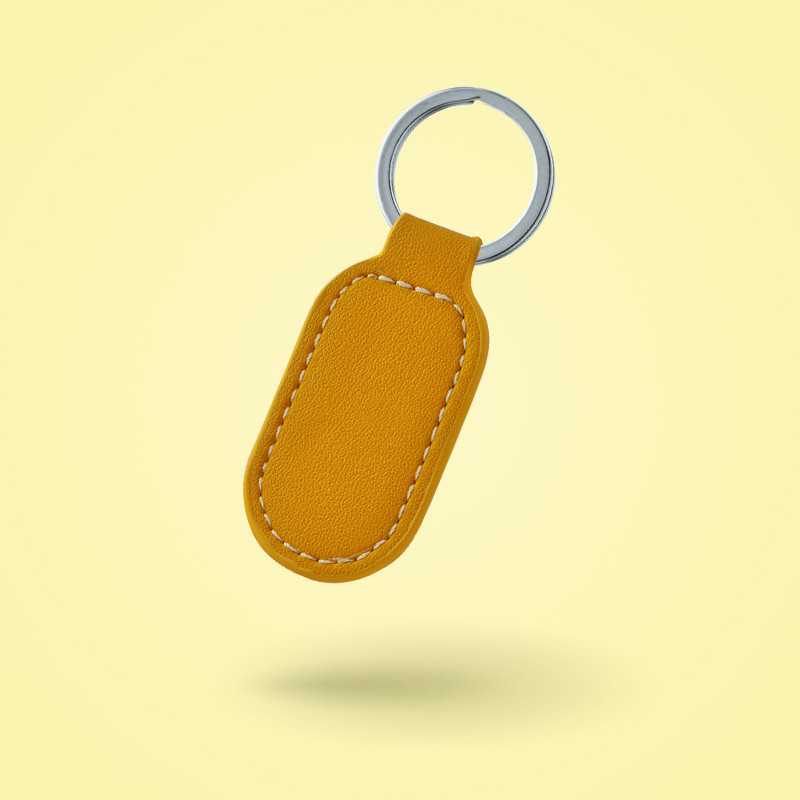 DIX - Porte-clés cuir ovale personnalisable