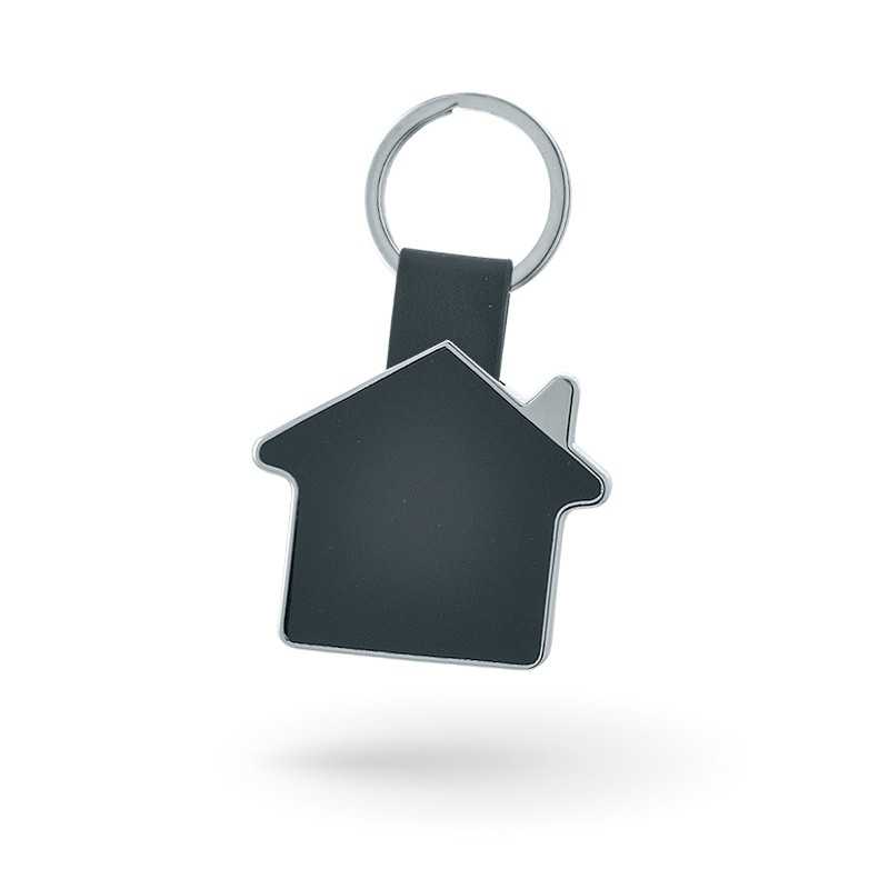 KIROY - Porte-clés maison cuir et métal personnalisable
