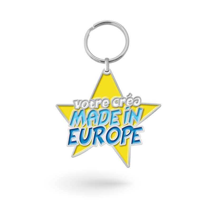 Personalisierter Schlüsselanhänger aus Metall, hergestellt in Europa