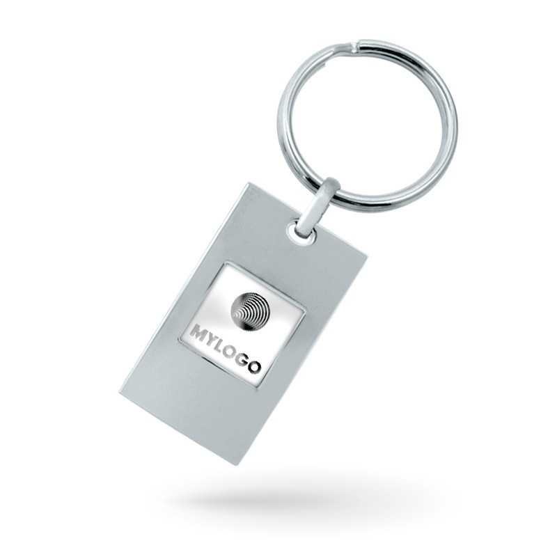 Key ring with printed customizable area